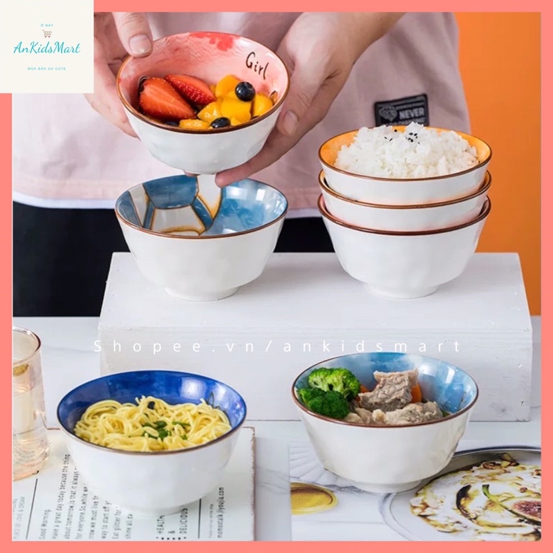 Bát gốm ăn cơm Dad/ Mom/ Boy/ Girl độc đáo, dễ thương