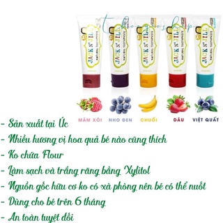 (Thóc Gạo Shop 89) Kem đánh răng hữu cơ Jack n Jill Úc