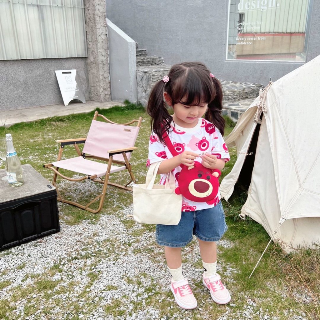 Áo Thun Tay Ngắn Cổ Tròn Dáng Rộng In Hoạt Hình Kiểu Hàn Quốc Thời Trang Mùa Hè Cho Bé Trai