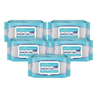 KHĂN ƯỚT CỒN LET-GREEN 50 MIẾNG/BAO