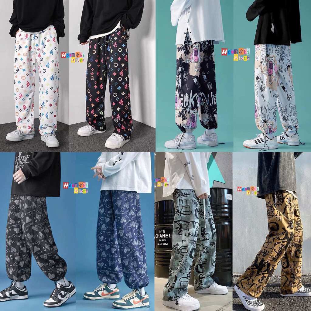 Quần Jogger 3D Ulzzang Unisex Jogger Loang Màu Dây Rút Lai Ống Rộng V2 - MM