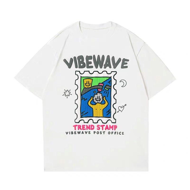 [IN NỖI] Áo VIBEWAVE tem thư Áo Thun Áo Phông Tay Lỡ From rộng KL Unisex