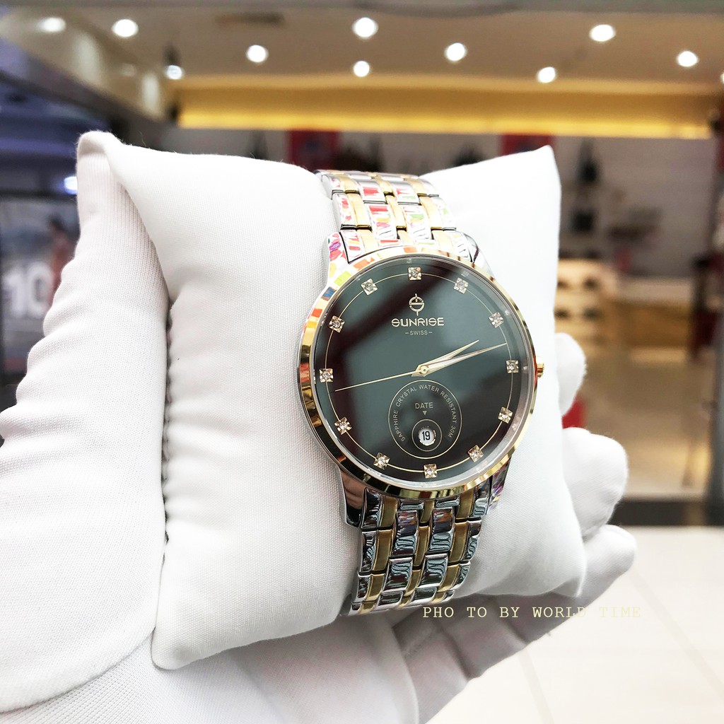 Đồng hồ nam sunrise dây thép 1138SA chính hãng full box sapphire chống xước , chống nước bảo hành 3 năm