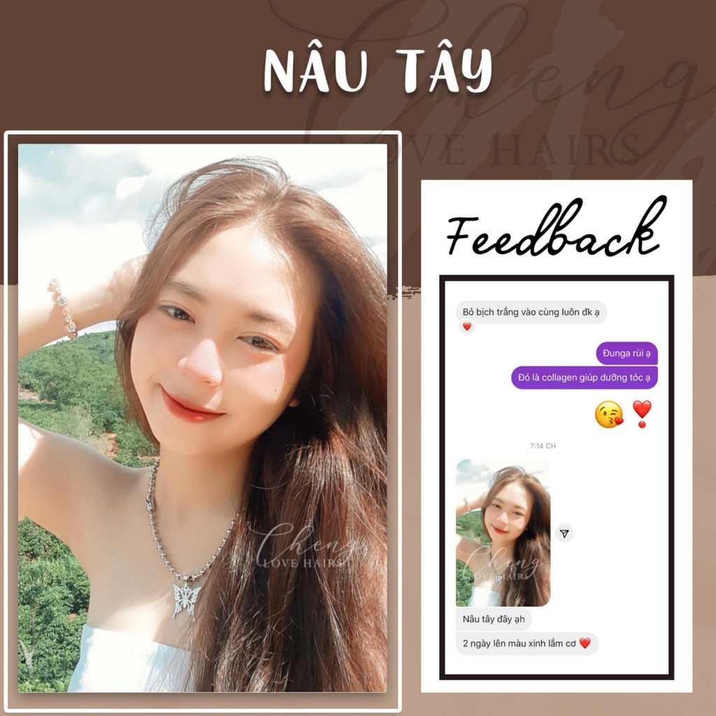 Thuốc nhuộm tóc NÂU TÂY không tẩy tặng oxi trợ nhuộm | Chenglovehair, Chenglovehairs