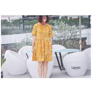 Đầm babydoll hoa vàng