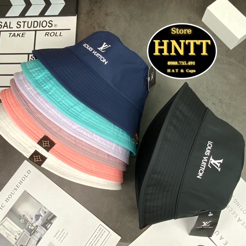 Nón Bucket Form Cụp in LVuiton Vải Dù Thời Trang Cá Tính Nam Nữ