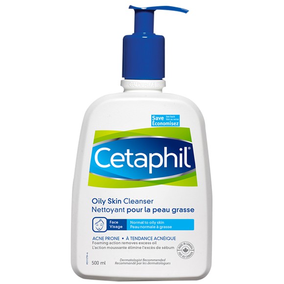 Sữa rửa mặt kiểm soát dầu Cetaphil Oil Skin Cleanser 500ml- HÀNG NỘI ĐỊA CANADA
