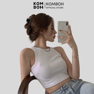 Áo ba lỗ nữ KOMBOH, áo croptop sát nách nữ kiểu ôm body tank top vải cotton co giãn tốt mặc đi chơi biển ACN04