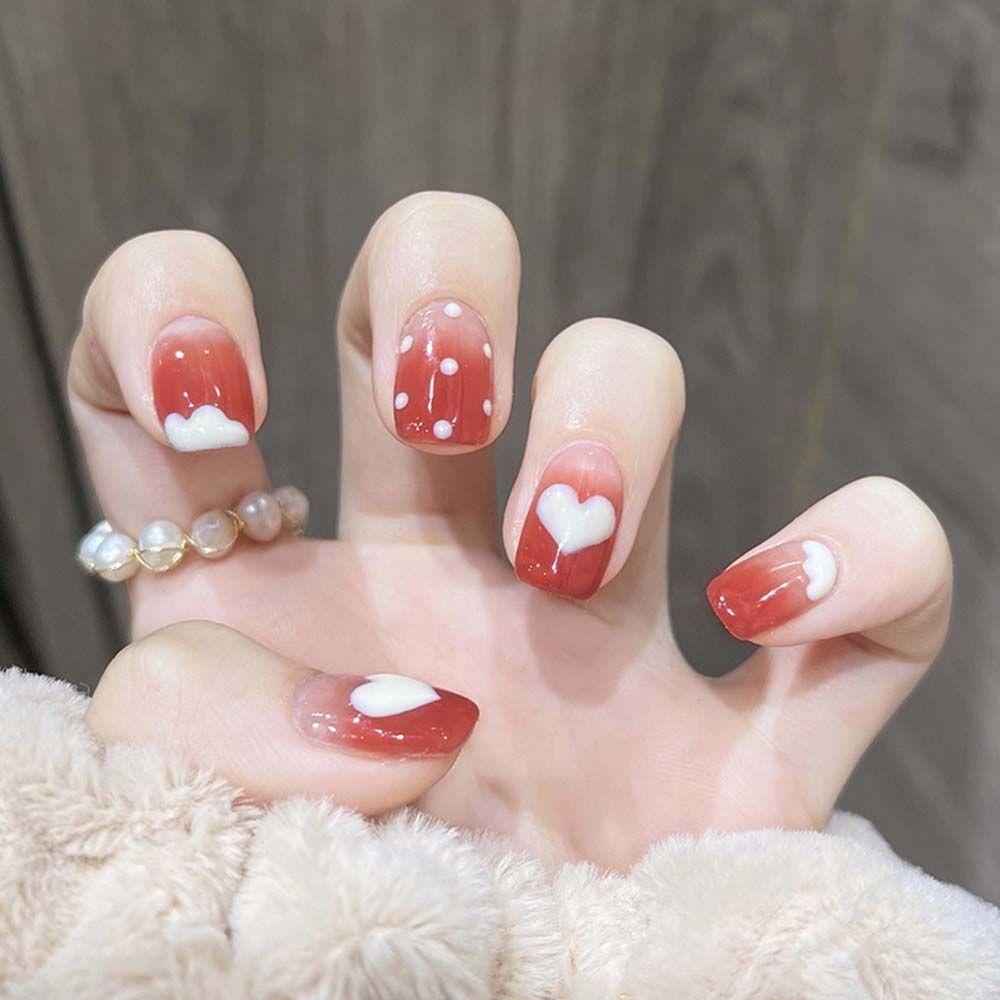 Bộ Móng Tay Giả Ngắn Che Phủ Toàn Diện Họa Tiết Da Báo