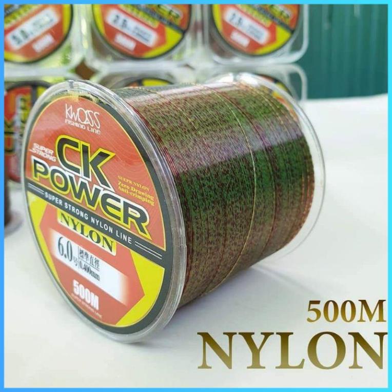 Cước câu cá tàng hình Nylon CK power 500m tải cá tốt dùng làm dây trục câu đài CK500