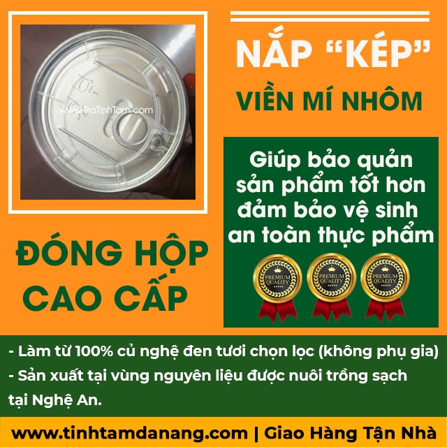 Tinh bột nghệ đen nguyên chất Phủ Quỳ Nghệ An Tịnh Tâm đặc sản làm quà, Hộp 500gr hỗ trợ giảm cân