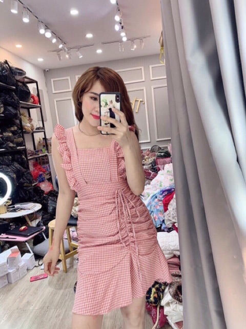 Đầm suông🌷Đầm suông caro nhún sườn 🌷FREESHIP | WebRaoVat - webraovat.net.vn