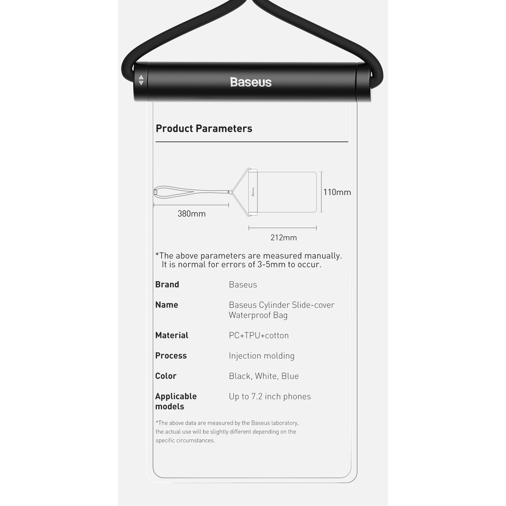 Vỏ điện thoại chống nước Baseus cho iPhone 13 12 11 Pro Max Samsung Xiaomi Redmi Bơi chống nước Túi đựng điện thoại chống nước phổ biến Túi đựng điện thoại chống nước