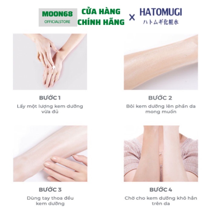 Sữa tắm Dưỡng thể sáng da ban đêm Hatomugi Moisturizing &amp; Conditioning The Body 400ml - Moon68