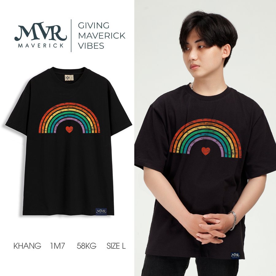 Áo Phông Nam Nữ Thun 100% Cotton Tay Lỡ Thiết Kế Cầu Vồng Dễ Thương Cute Vintage Tự Hào Pede Gay Les LGBT KK6003