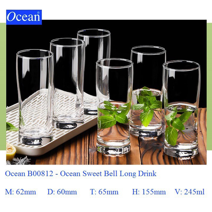 Ly Thủy Tinh Uống Nước Uống Sinh Tố Đẹp Ocean B00812 Dung Tích 345ml