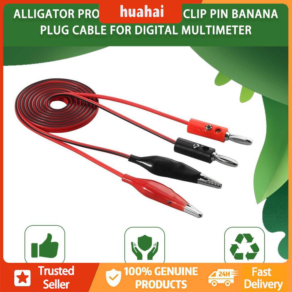 2 Kẹp cá sấu kiểm tra đầu dò giắc cắm bắp chuối cho đồng hồ vạn năng