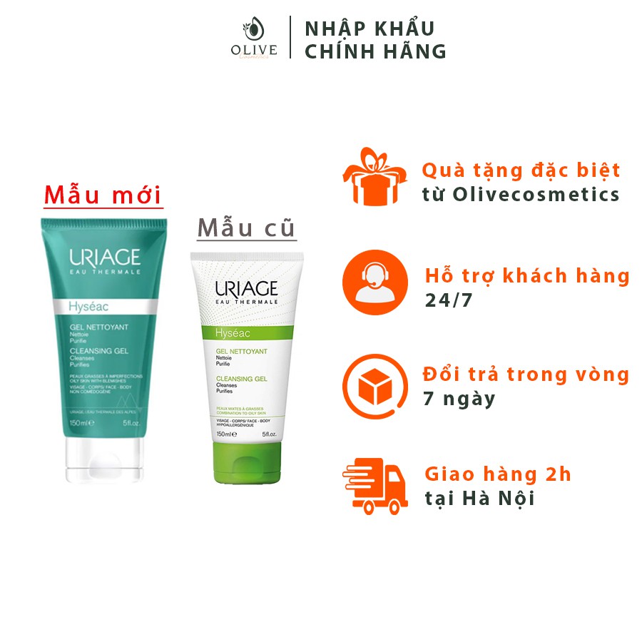 [CHÍNH HÃNG] Gel Sữa Rửa Mặt Cho Da Dầu, Da Mụn, Da Hỗn Hợp 150ML URIAGE HYSEAC GEL NETTOYANT CLEANSING GEL | BigBuy360 - bigbuy360.vn