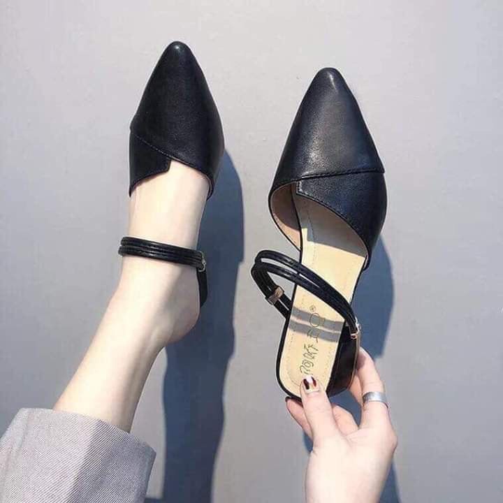 FREE SHIP- XẢ KHO 3 NGÀY: Sục nữ mũi nhọn gót 2f,dép nữ, sandan quai ngang đính đá mũi nhọn, sandal nữ