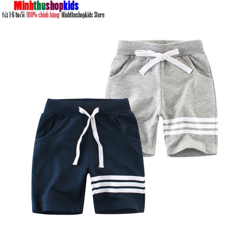 Quần short bé trai Quần thun cho bé họa tiết thể thao chất cotton hàng xuất Âu Mỹ QATE 567