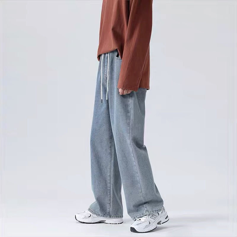 Quần Jean Dài Ống Rộng Phong Cách Retro Thời Trang Hàn Quốc Cho Nam