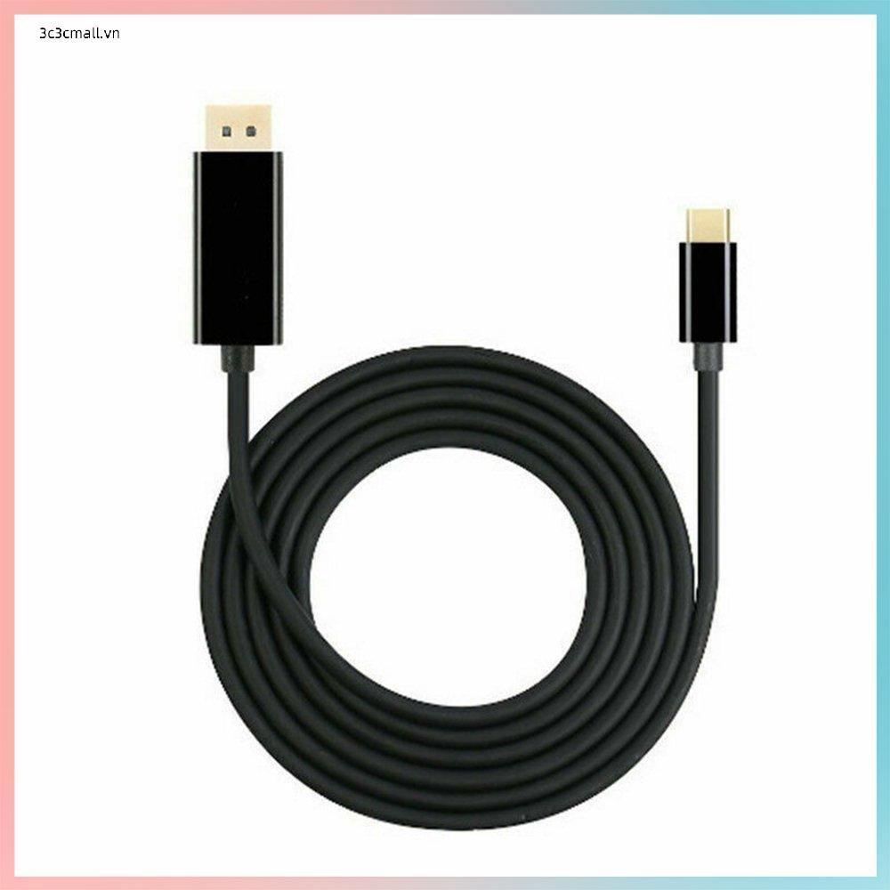 ✨chất lượng cao✨ Displayport USB C USB 3.1 Type C to DisplayPort DP Male Cable Adapter 4K@60Hz 1.8m Black Charger Cord Cable