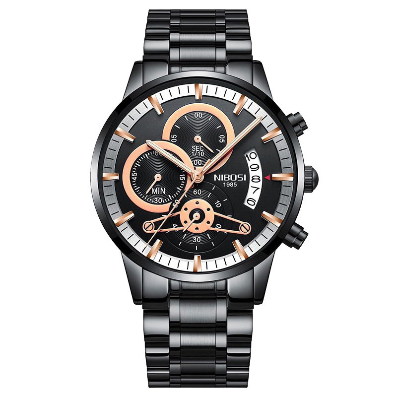 Đồng Hồ Nam Nibosi 2309 Chính Hãng Fullbox Chạy 6 Kim Dây Thép | BigBuy360 - bigbuy360.vn