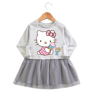 Đầm Cotton HìNh Hello Kitty Cho Bé GáI