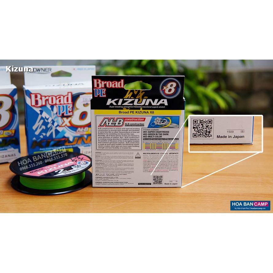 Dây Dù Owner Kizuna Broad PE 8x | Made in Japan