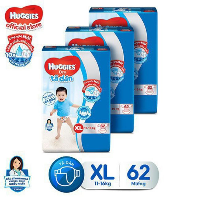 TÃ DÁN CỰC ĐẠI HUGGIES M74/ L68 /XL62 /XXL56  {mẫu mới }