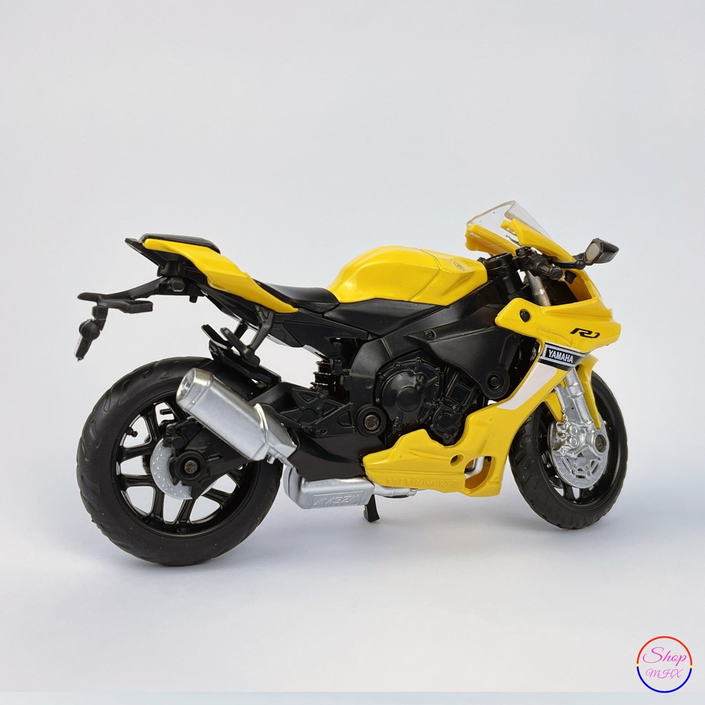 Xe mô hình mô tô Yamaha YZF-R1 TẶNG KÈM BIỂN SỐ tỉ lệ 1:18 hãng CaiPo