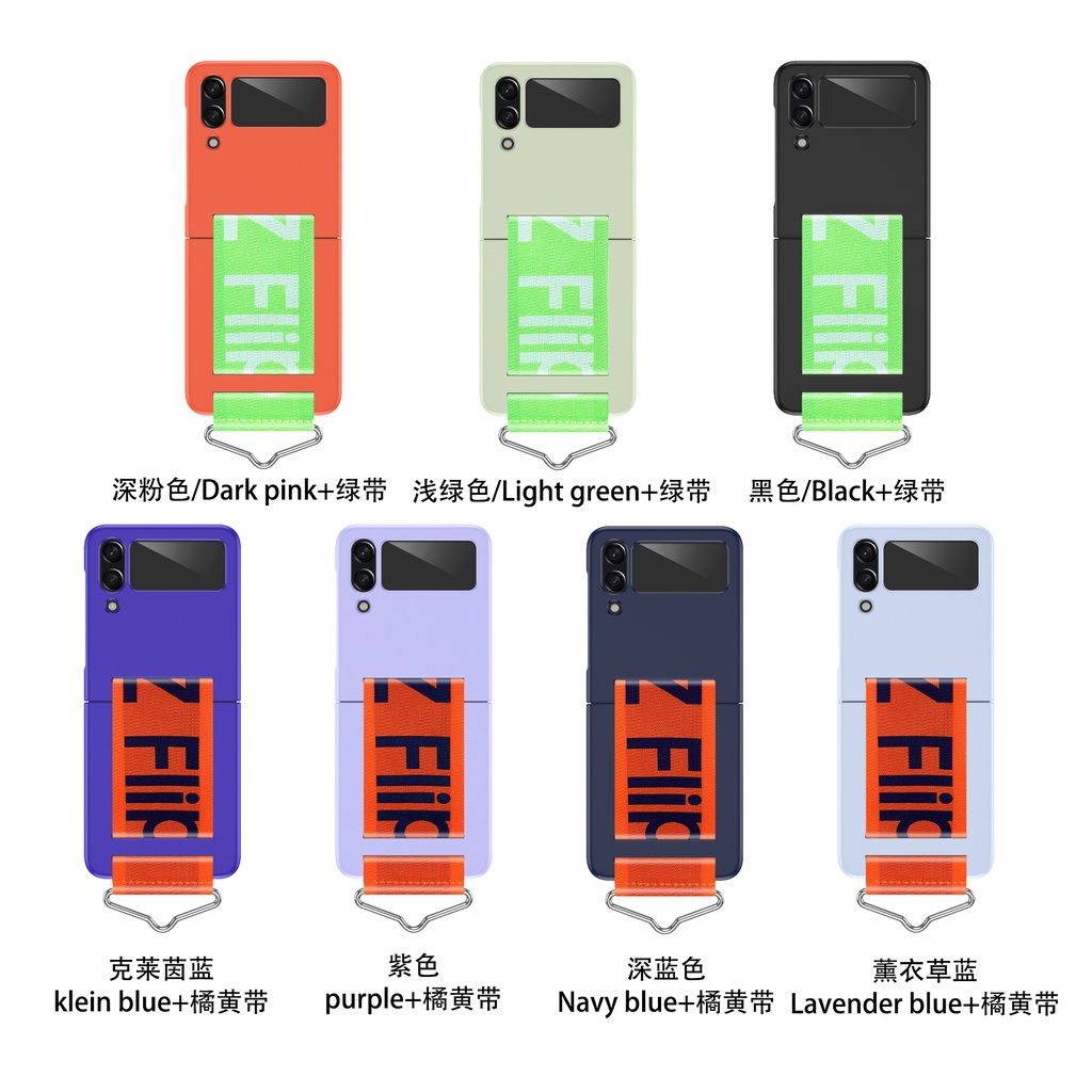 Ốp Lưng Chất Liệu PC Có Dây Đeo Cổ Tay Sang Trọng Cho Samsung Z Flip 4 Flip 4