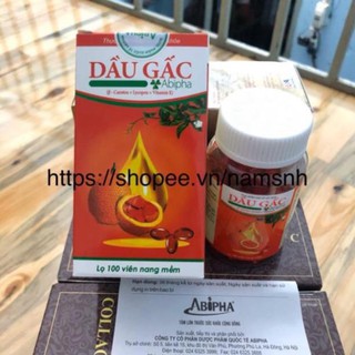 Dầu Gấc Abipha - Bổ Sung Vitamin A - Hỗ Trợ Cho Người Thị Lực Kém Và Quáng Gà lọ 100 viên