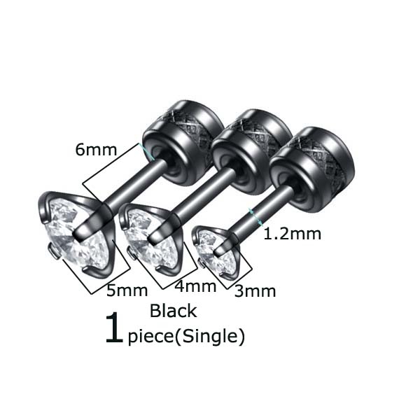 Bông Tai Bằng Thép Không Gỉ Đính Đá Zircon 16g Đẹp Mắt