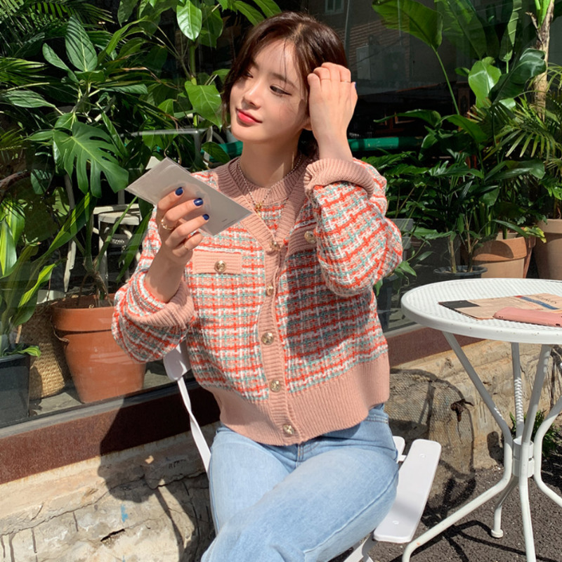 Áo khoác cardigan dệt kim họa tiết kẻ sọc dáng rộng cho nữ