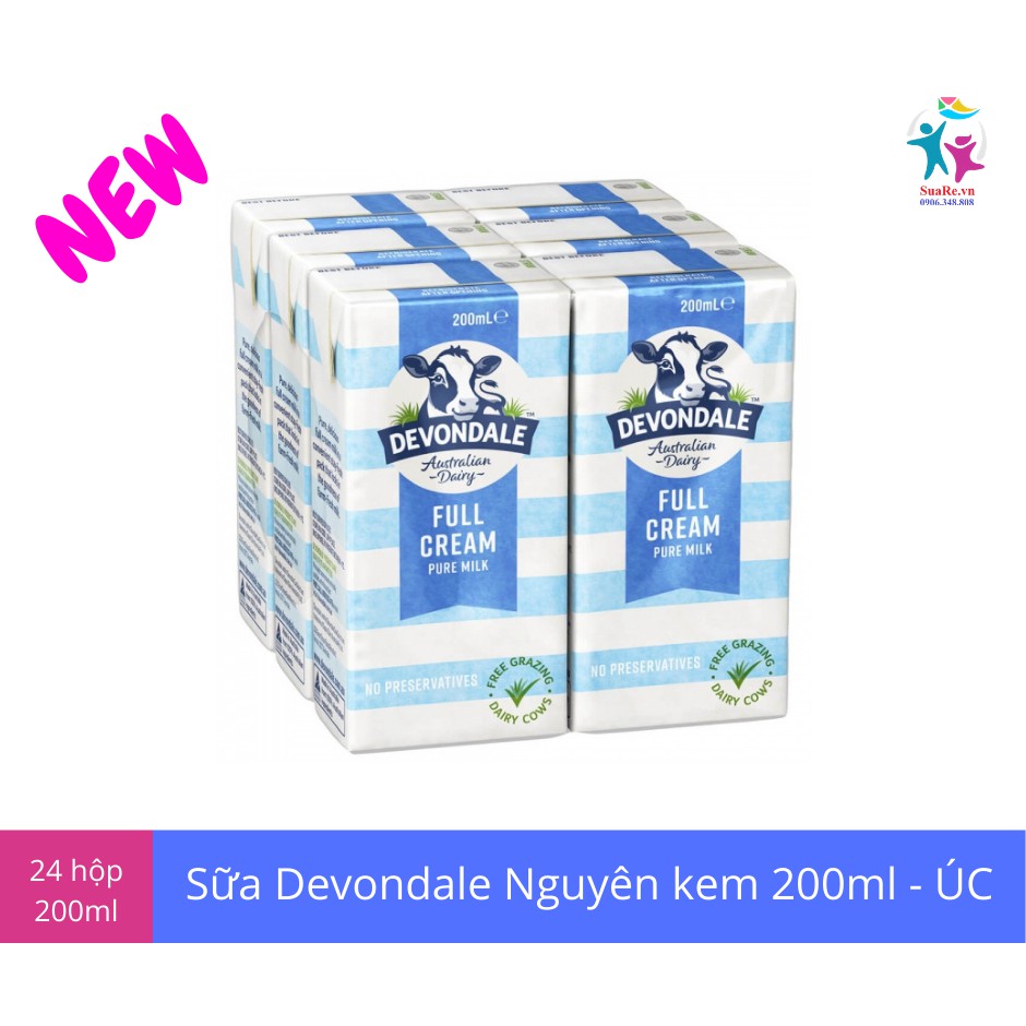 Sữa Devondale nguyên kem 200ml Thùng 24 hộp