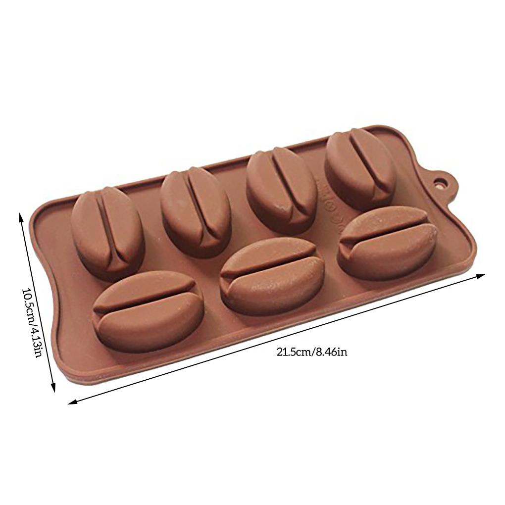 7 Cavities Ice Cube Mold Coffee Bean Silicone Chocolate Tray Reusable Home Kitchen Baking Mould Accessories Gifts