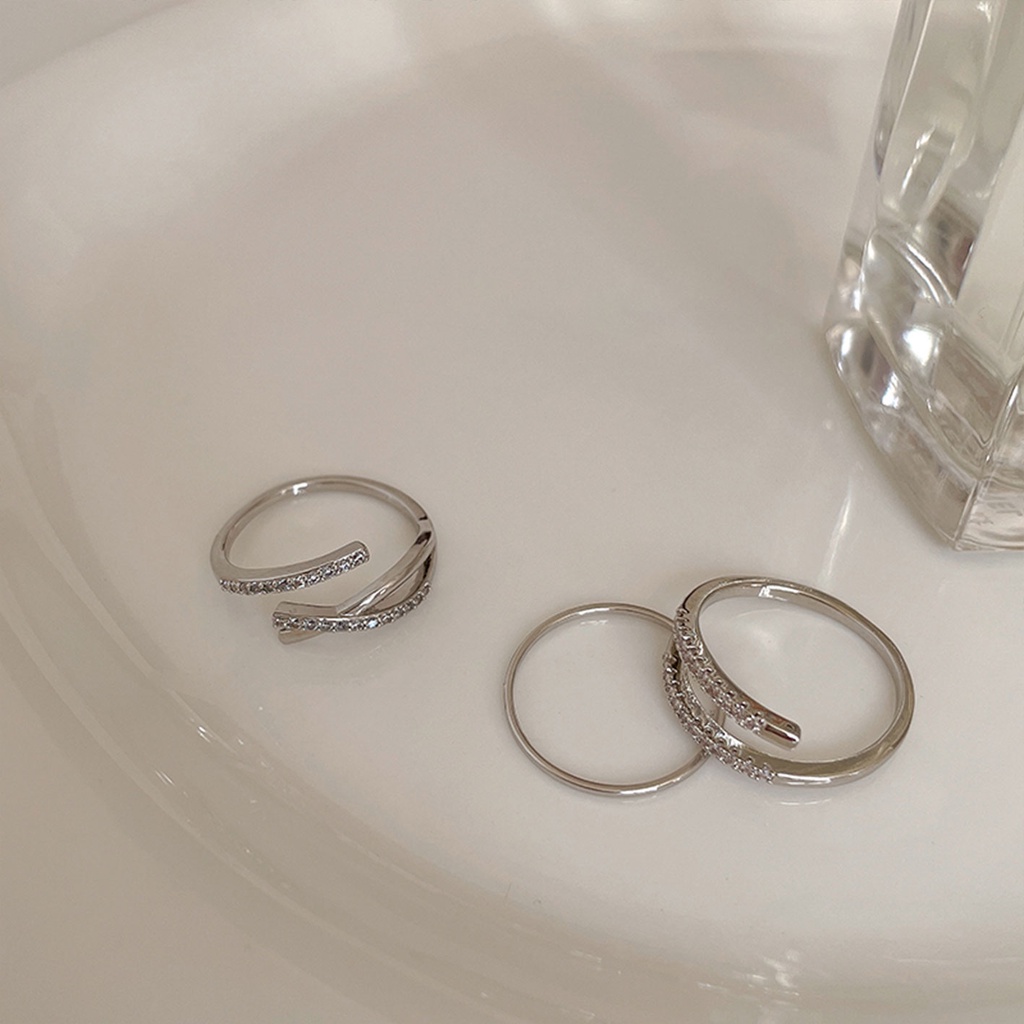 Nhẫn Hở Đính Đá Zircon Sang Trọng Thời Trang Cho Nữ
