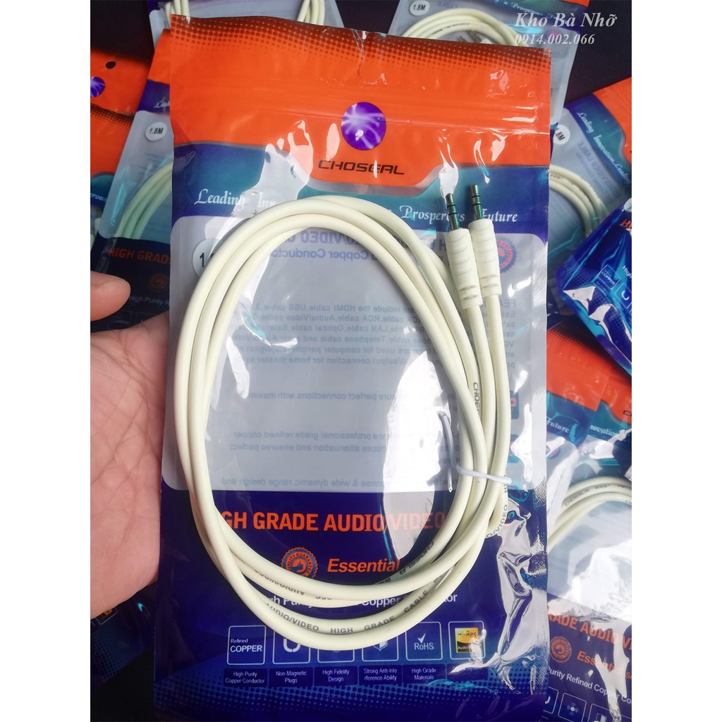 Dây kết nối loa 2 đầu 3,5 CHOSEAL dài 1,8m