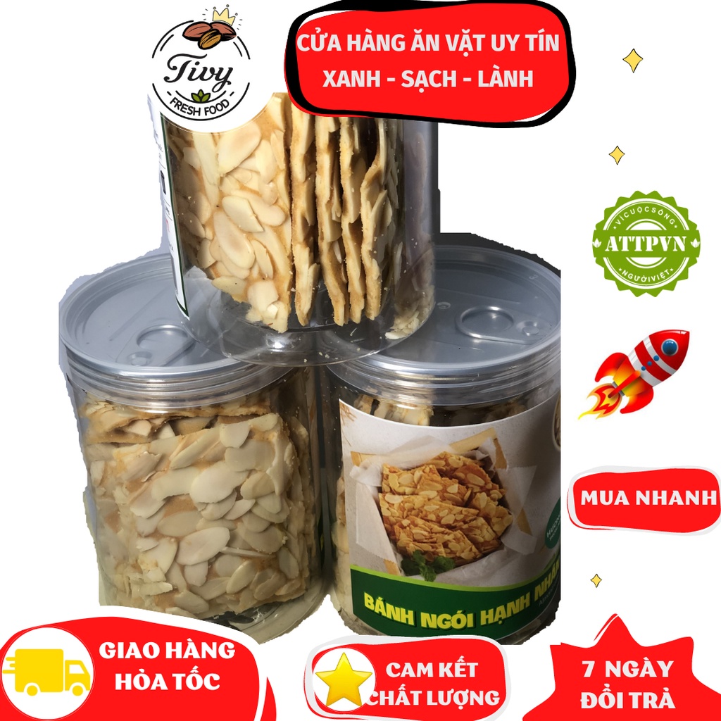 Bánh ngói hạnh nhân 200g thực phẩm clean healthy ăn kiêng giảm cân ăn chay dinh dưỡng