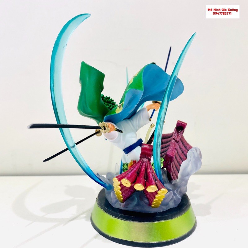 Mô Hình Roronoa Zoro ở Vương Quốc Wando Trên Mái Nhà Cao 14cm Trạng Thái Chiến Đấu - Figure Tượng One Piece