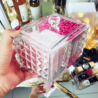 Hộp đựng bông tẩy trang pha lê Diamond