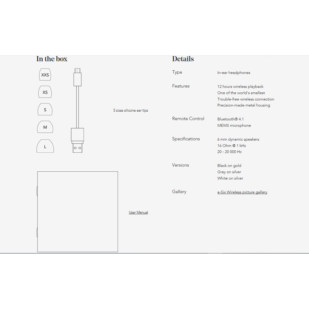 Tai nghe không dây bluetooth Jays a-Six Wireless - Gray on silver