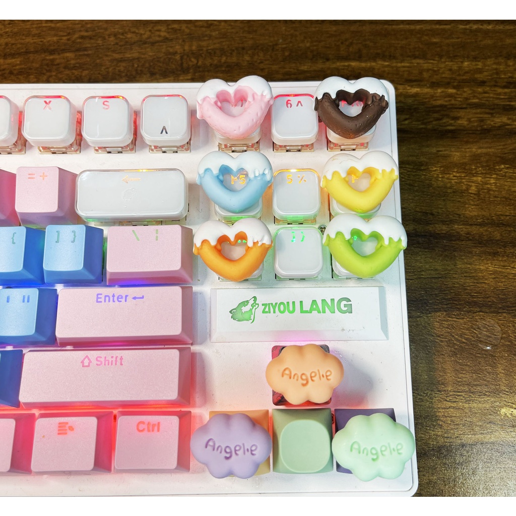 Keycap lẻ Donut trái tim yêu đời xinh xắn HOT (0040_CH)