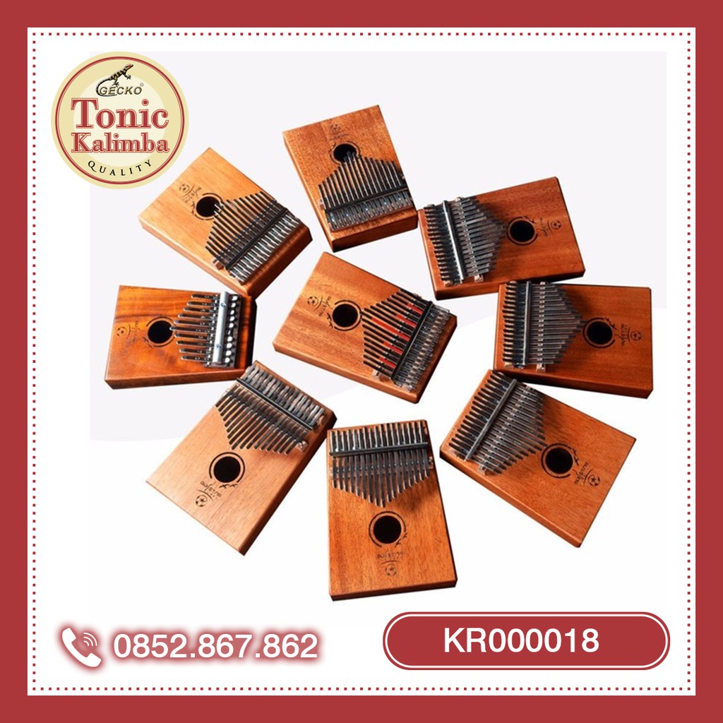 [Có sẵn] Đàn kalimba 17 phím gỗ nguyên khối Mahagony KR000018