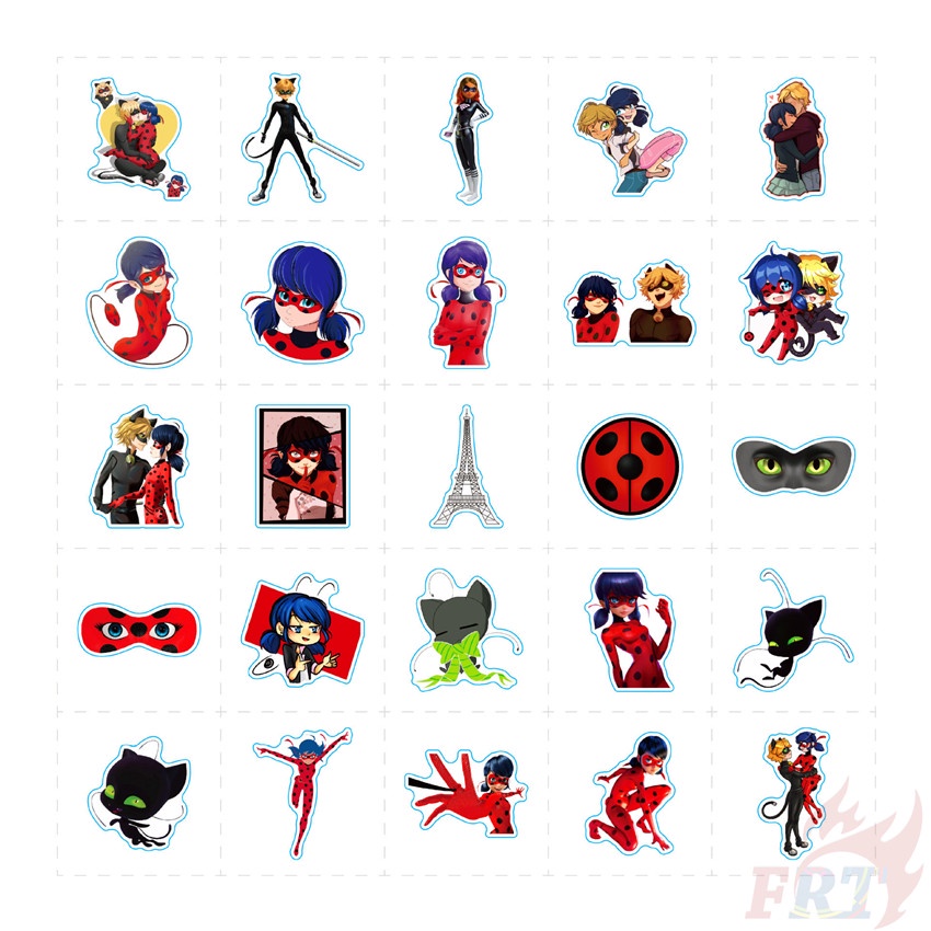 Bộ 100 Miếng Dán Họa Tiết M-Iraculous L-Adybug Series 03 Chống Thấm Nước Thời Trang Diy