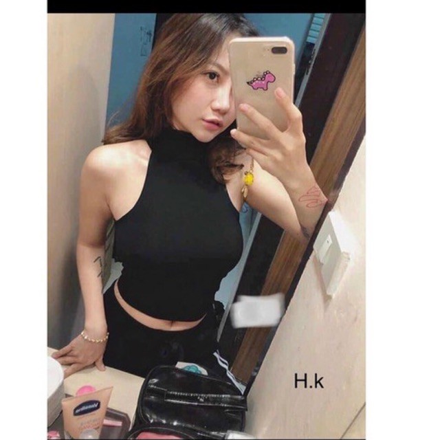 Áo yếm hở lưng croptop chất thun gân CHUCHACLOTHING