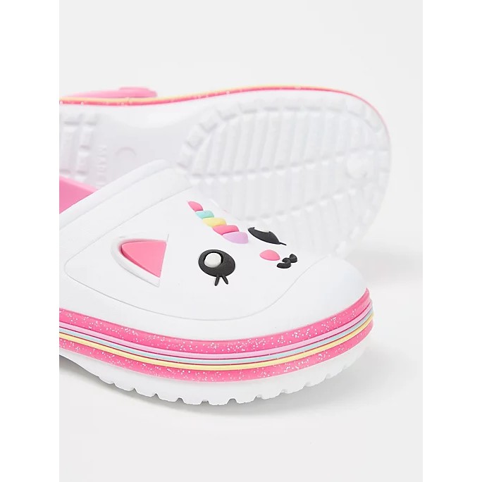 Dép clogs ngựa Pony trắng kute, hàng Georg.e UK săn SALE