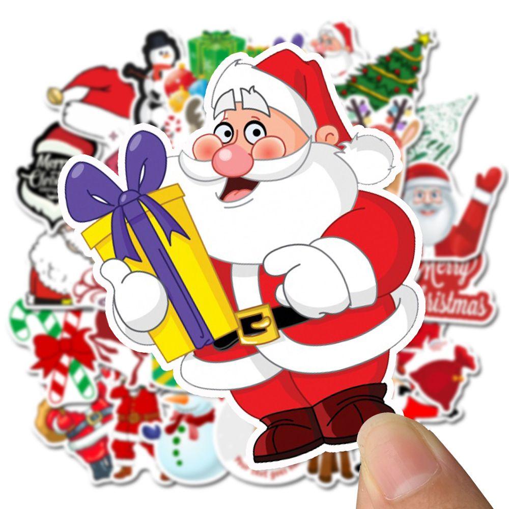 Bộ 50 Miếng Dán Chống Thấm Nước Hình Chữ Merry Christmas Dùng Trang Trí Vali / Laptop / Nhà Cửa