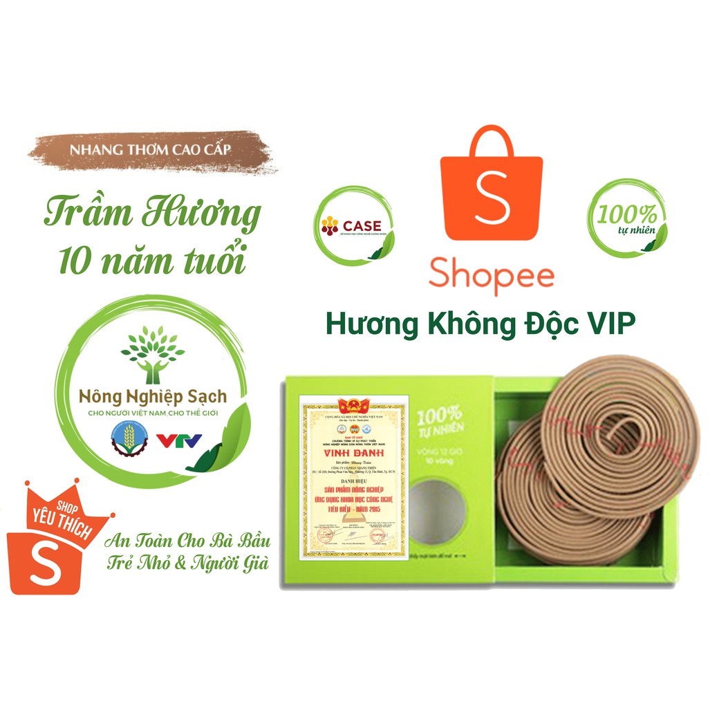 Hương Vòng Không Độc Cao Cấp Giá Sỉ | Trầm Hương 10 năm tuổi - An toàn cho Bà Bầu, Trẻ Nhỏ & Người Già